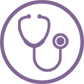 stethoscope icon representing health & wellness industries